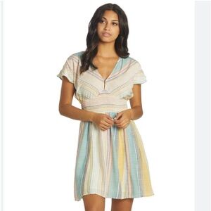 O’Neill Ashlyn Baja Stripe Dress woven fit and flare size large